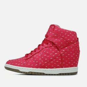 Nike Dunk Sky Hi Red Wedge Sneakers